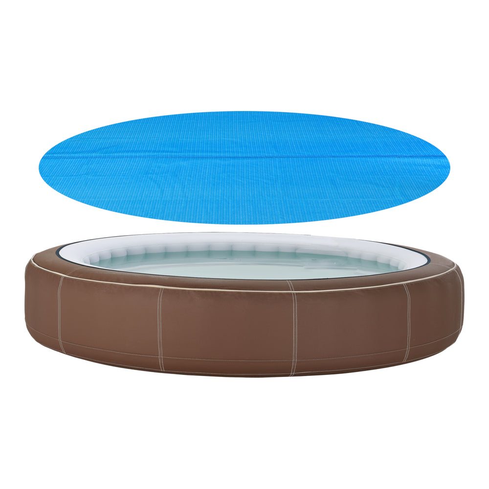 Cubierta solar para piscina Ferrarno redonda azul [en.casa]