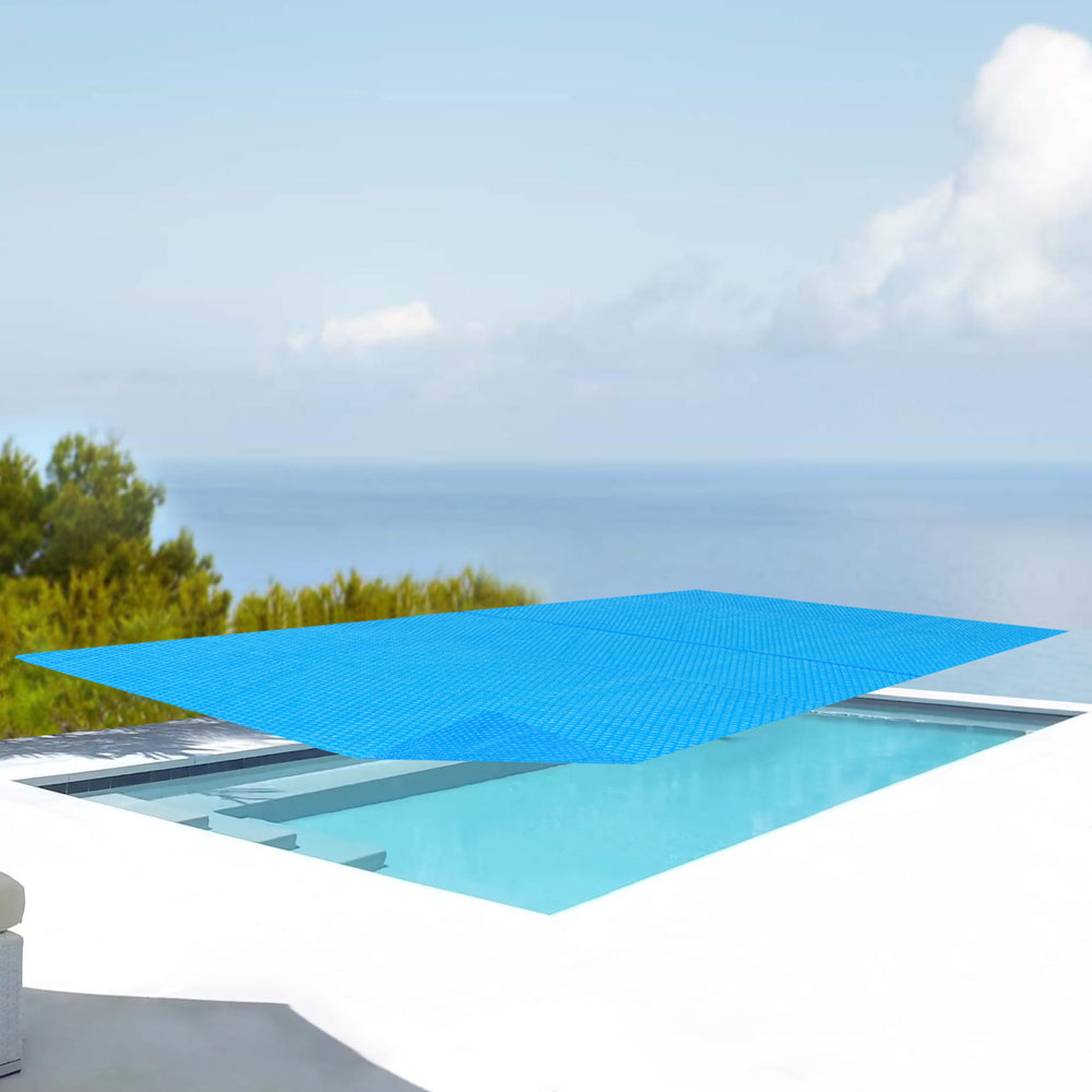 Cubierta solar para piscina Ferrarno azul rectangular [en.casa]
