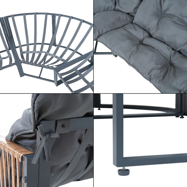 Conjunto de muebles de jardín Karg mesa y sofá modular [casa.pro]