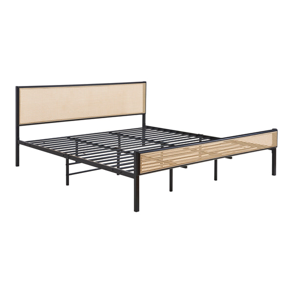 Cama de metal Linköping con cabecero rectangular [en.casa]