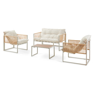 Conjunto de muebles de jardín Karg mesa + sofá + 2 sillones [casa.pro]