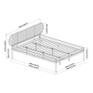 Cama de metal Linköping con cabecero ovalado [en.casa]