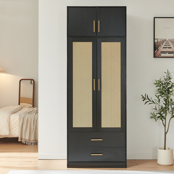 Armario Larundi 216x80x52 cm con 4 puertas [en.casa]