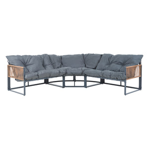 Conjunto de muebles de jardín Karg mesa y sofá modular [casa.pro]