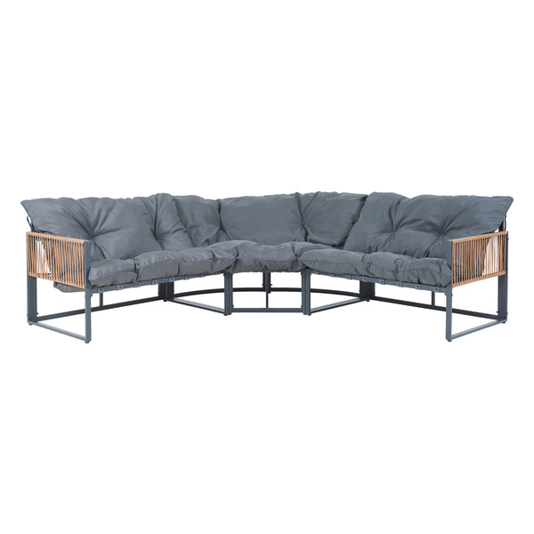 Conjunto de muebles de jardín Karg mesa y sofá modular [casa.pro]