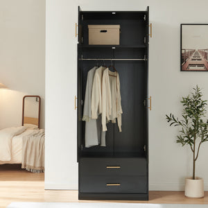 Armario Larundi 216x80x52 cm con 4 puertas [en.casa]