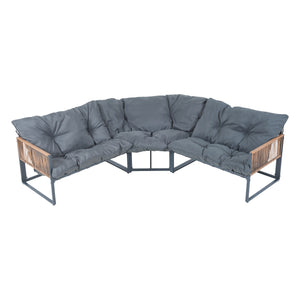 Conjunto de muebles de jardín Karg mesa y sofá modular [casa.pro]