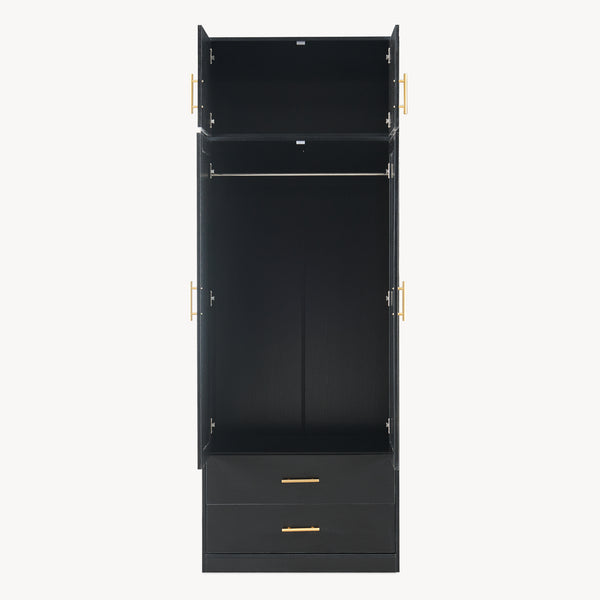 Armario Larundi 216x80x52 cm con 4 puertas [en.casa]