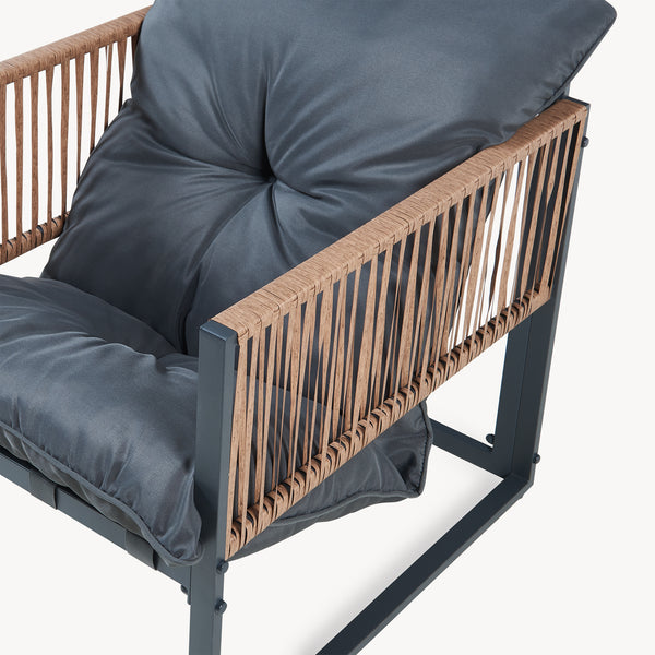 Conjunto de muebles de jardín Karg mesa + sofá + 2 sillones [casa.pro]