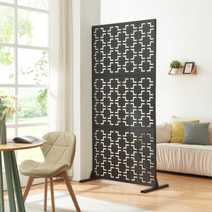 Tabique interior Aaskis acero 200x100x50 cm negro [casa.pro] - premiumXL