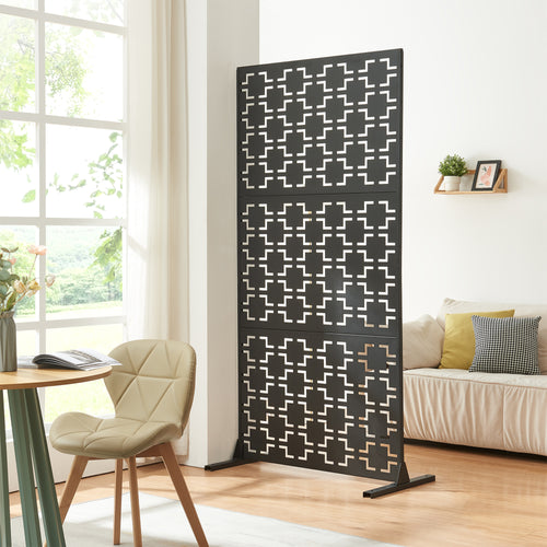 Tabique interior Aaskis acero 200x100x50 cm negro [casa.pro] - premiumXL