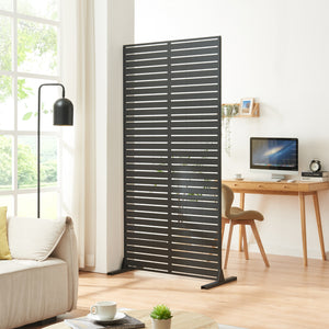 Tabique interior Trolu acero 200x100x50 cm negro [casa.pro] - premiumXL