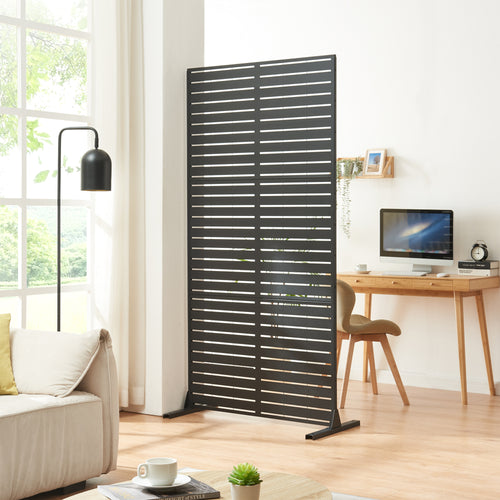 Tabique interior Trolu acero 200x100x50 cm negro [casa.pro] - premiumXL