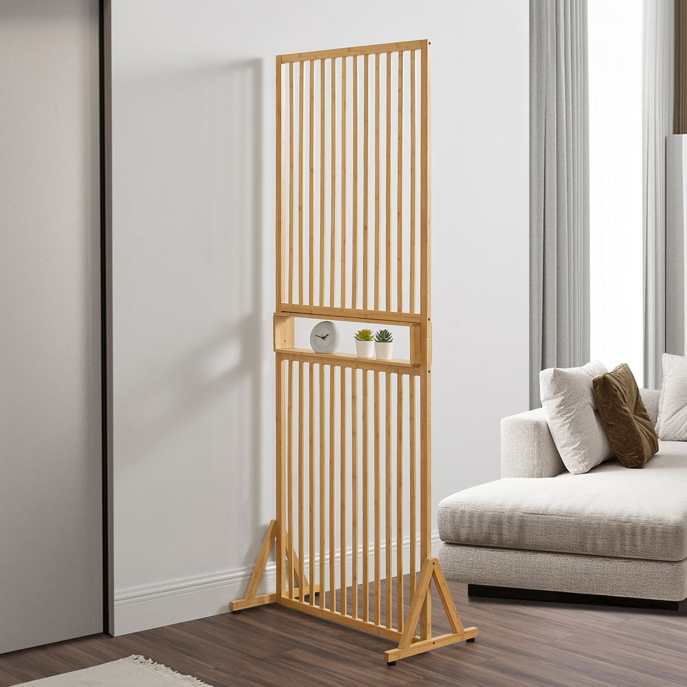Separador de ambientes Fron 197x75,5x40 cm bambú [en.casa] - premiumXL
