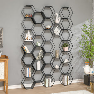 Conjunto de estanterías Tand acero negro [en.casa]