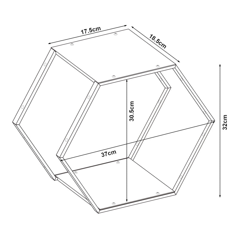 Esquema acotado Conjunto de estanterías Tand acero negro [en.casa]