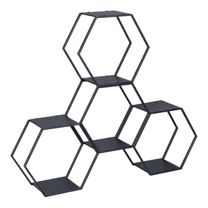 Conjunto de estanterías Tand acero negro [en.casa]