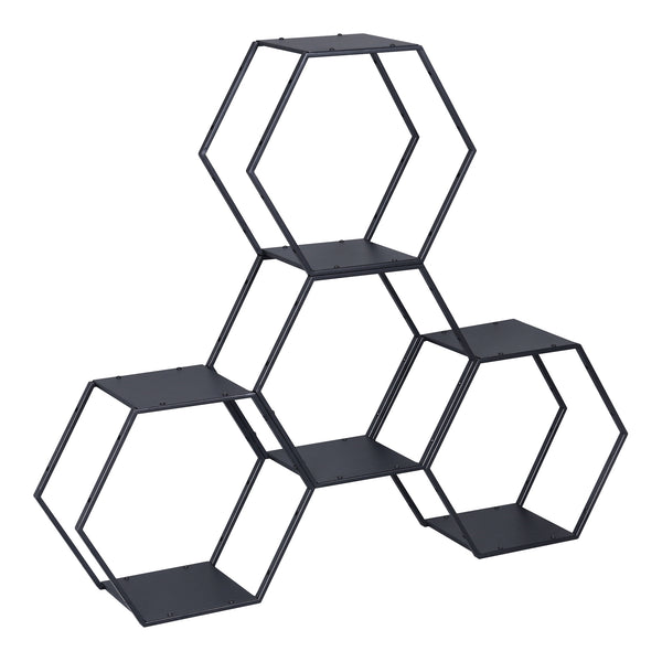 Conjunto de estanterías Tand acero negro [en.casa]