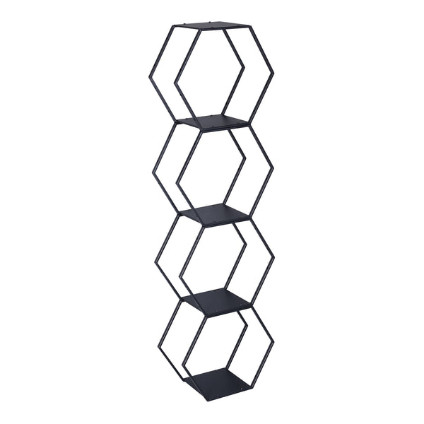 Conjunto de estanterías Tand acero negro [en.casa]