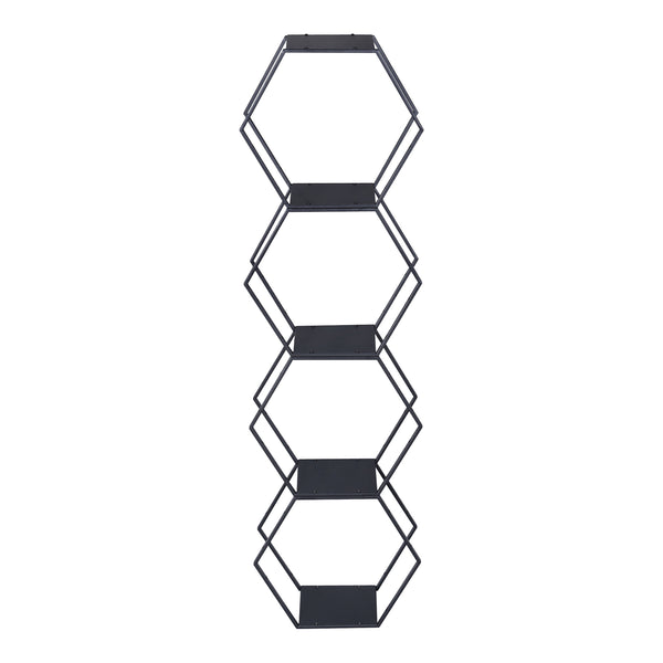 Conjunto de estanterías Tand acero negro [en.casa]