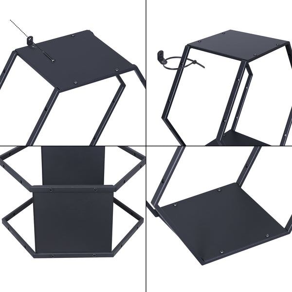 Conjunto de estanterías Tand acero negro [en.casa]