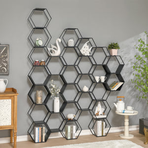 Conjunto de estanterías Tand acero negro [en.casa]