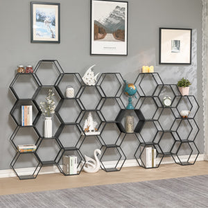 Conjunto de estanterías Tand acero negro [en.casa]