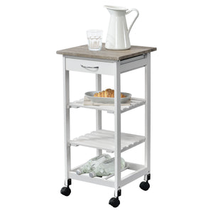 Carro de Servicio Biel 3 Estantes Cajón 76x37x37cm - [en.casa]