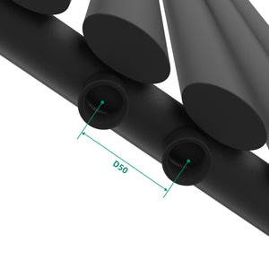 Radiador de tubo de diseño Nore Negro 160x36cm Monocapa 636W [neu.haus]