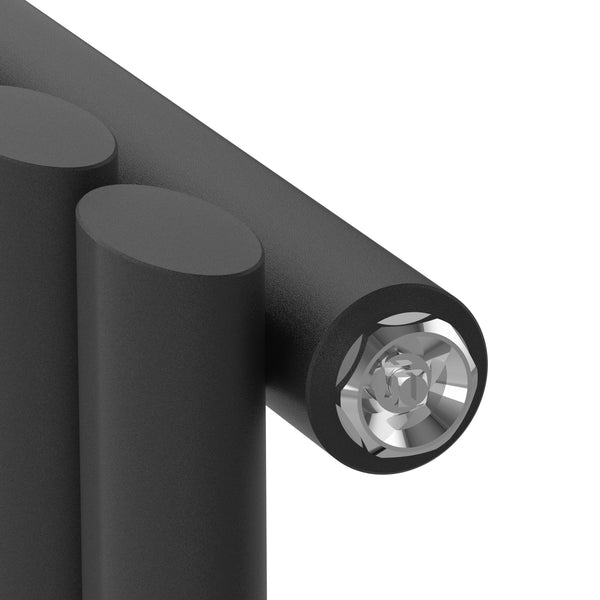 Radiador de tubo de diseño Nore negro 180x24cm de una capa 484W [neu.haus]