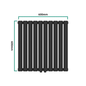 Radiador de tubo de diseño Nore Negro 60x60cm Monocapa 449W [neu.haus]