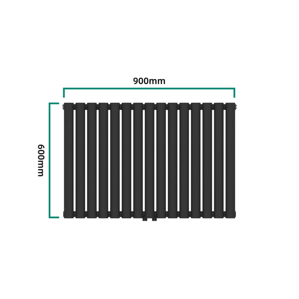 Radiador de tubo de diseño Nore Negro 60x90cm Doble capa 1180W [neu.haus]