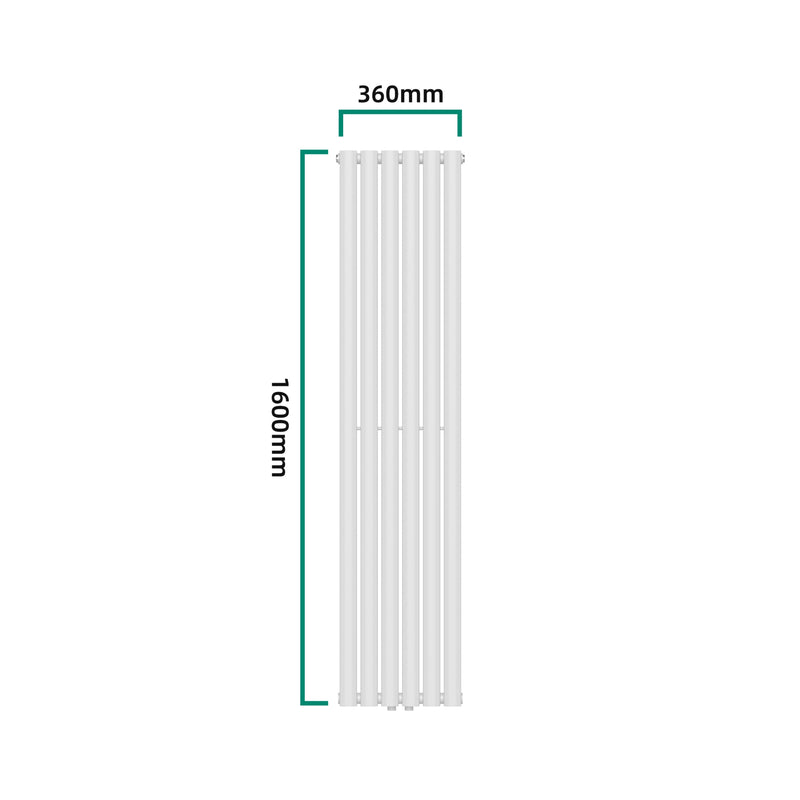 Esquema acotado Radiador de tubo de diseño Nore Blanco 160x36cm Doble capa 1198W [neu.haus]