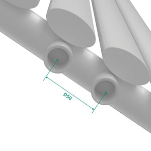 Radiador de tubo de diseño Nore Blanco 180x24cm de una capa 484W [neu.haus]