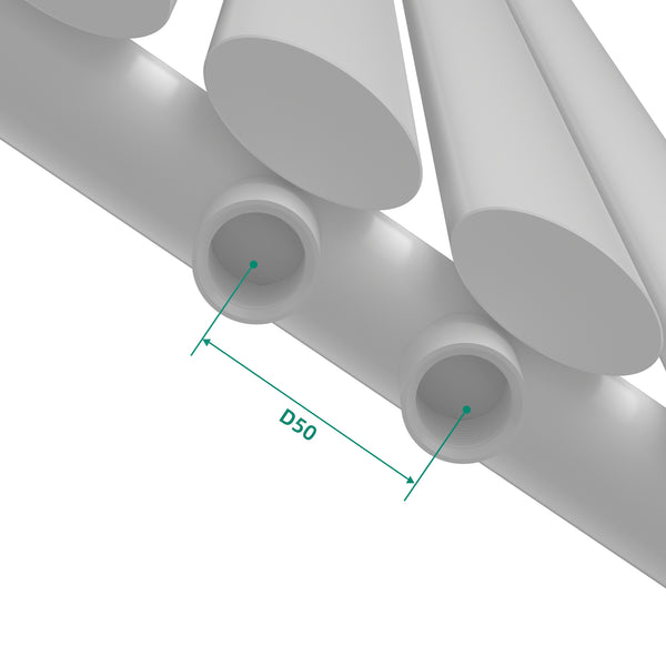 Radiador de tubo de diseño Nore Blanco 180x24cm de una capa 484W [neu.haus]