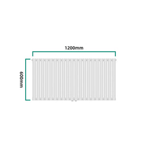 Radiador de tubo de diseño Nore Blanco 60x120cm de una capa 857W [neu.haus]