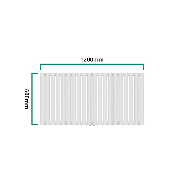 Radiador de tubo de diseño Nore Blanco 60x120cm de una capa 857W [neu.haus]