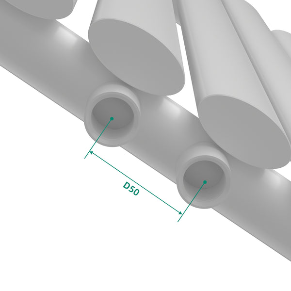 Radiador de tubo de diseño Nore Blanco 60x60cm de una capa 449W [neu.haus]