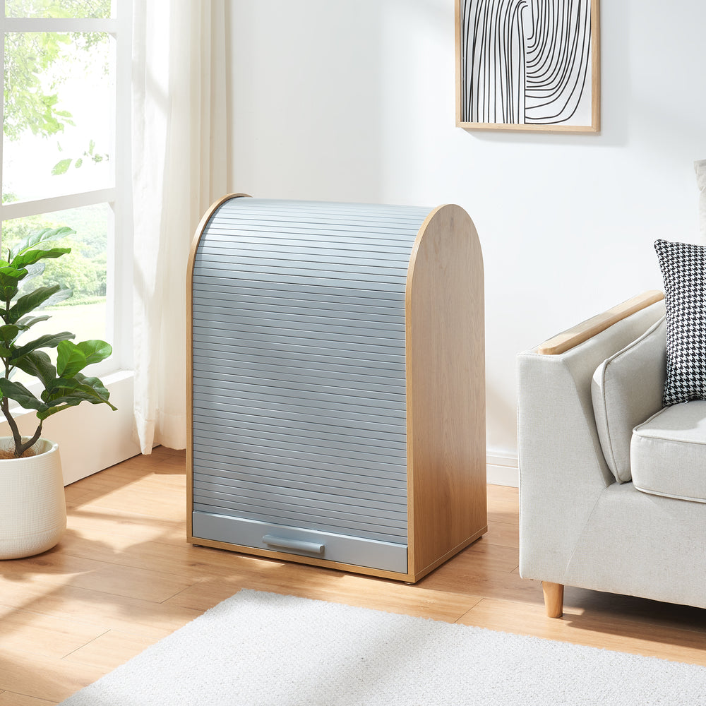 Armario persiana Kavlinge 80x60x40 cm Bambú/Gris [en.casa]