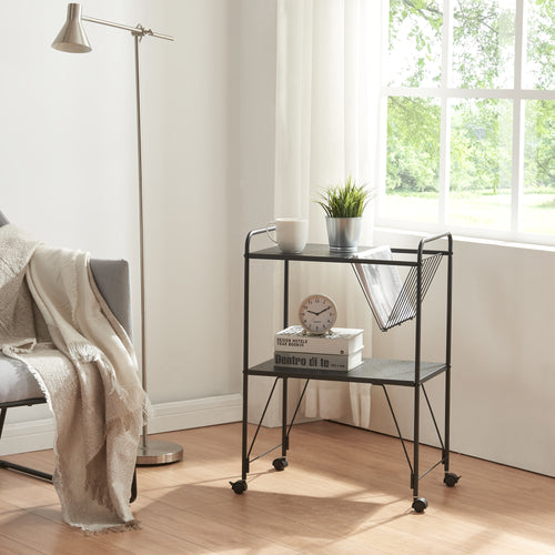 Carro de servicio Austrheim 73x50x33cm negro [en.casa] - premiumXL