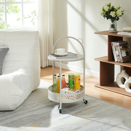 Carrito de servicio Jässaatka acero 76x40 cm gris [en.casa]