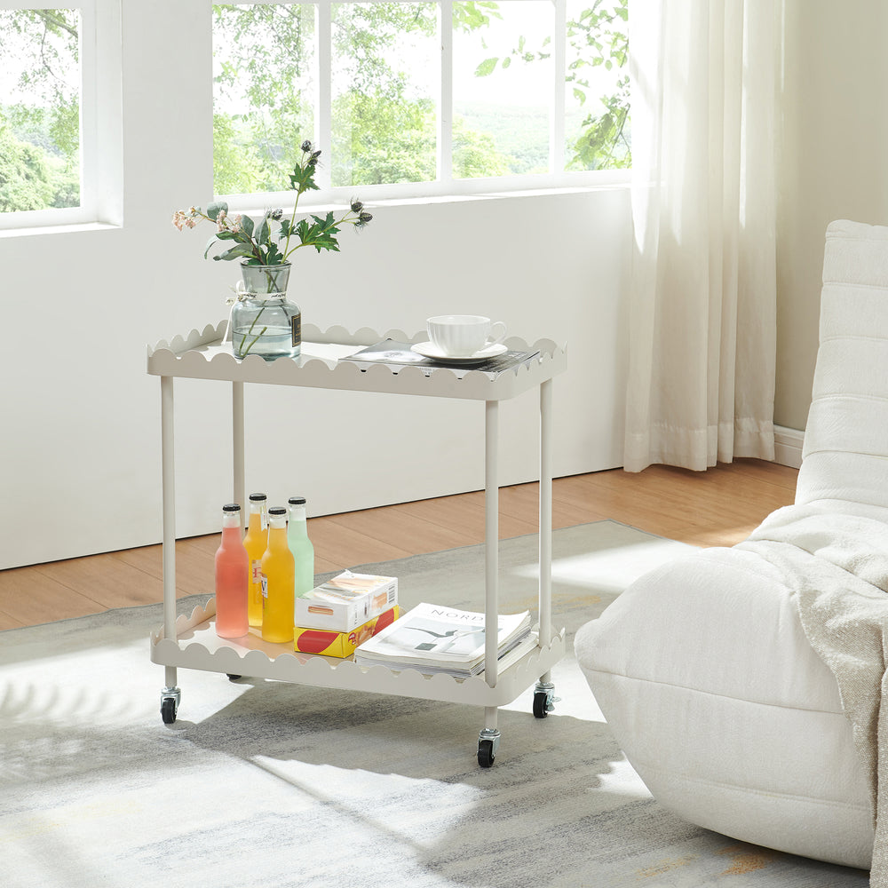 Carro de servicio Bolmanralu 2 niveles acero 61x31x60cm - Gris [en.casa]