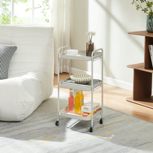 Carro de servicio Kelevn 3 niveles acero 67x33x31cm - Gris [en.casa]