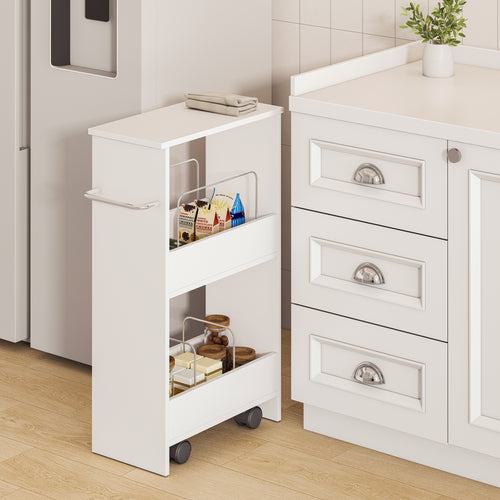 Carro de servicio Katra 67x40x20 cm blanco [en.casa] - premiumXL