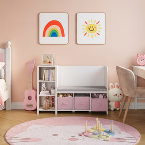 Estantería para niños con banco Høylandet [en.casa]