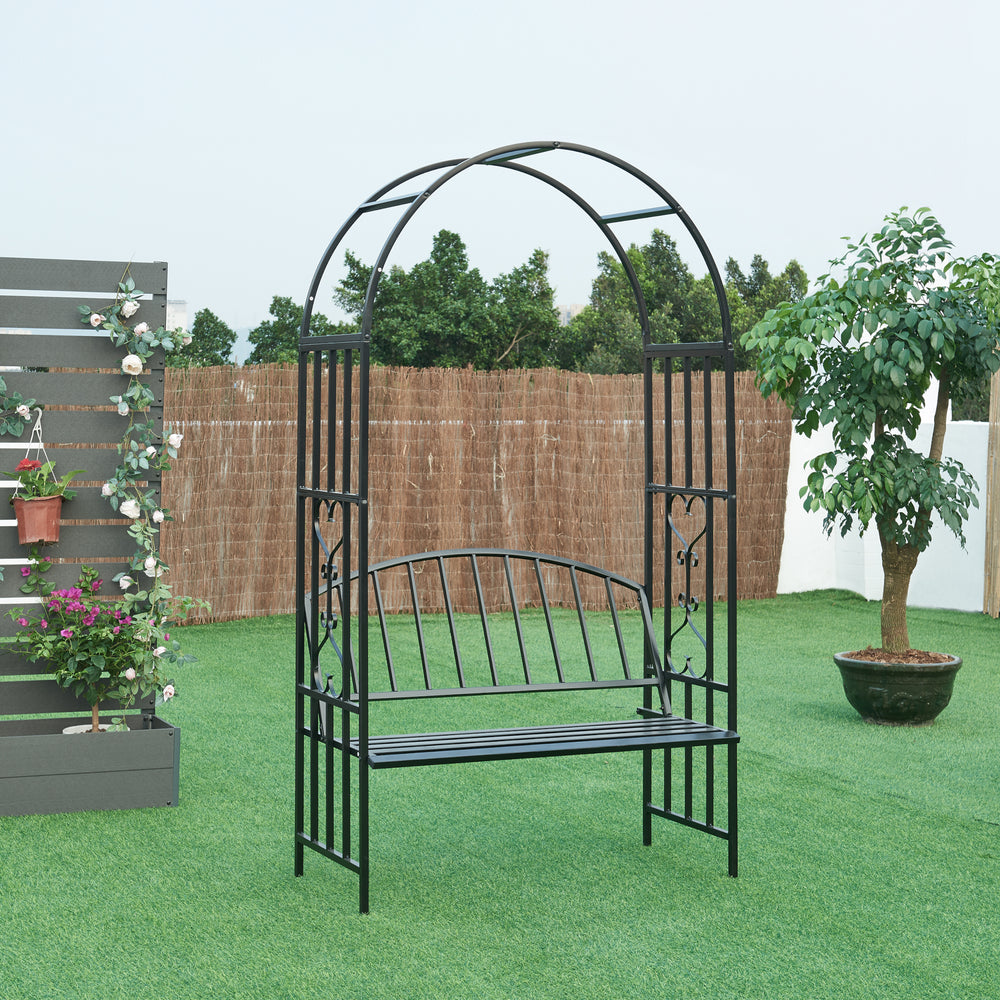 Arco de rosas Barile con banco negro [casa.pro]