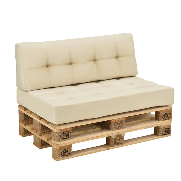 Cojín para respaldo Cojín de esquina Cojín para asiento para sofá de palets euro Cojines para palets Almohadilla para interior/exterior Almohadón Muebles + palet [en.casa]