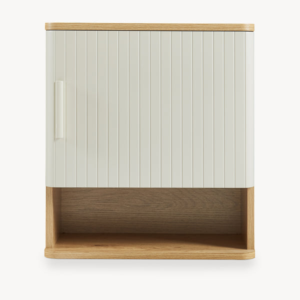 Conjunto de muebles de baño Ferrersp en aspecto roble/color arena [en.casa]