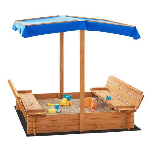Caja de arena Kellenhusen con techo 120x120x120cm [en.casa]
