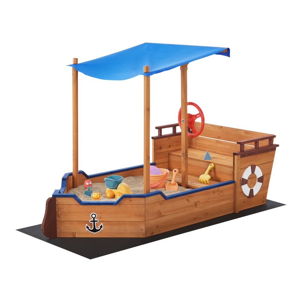 Caja de arena Grömitz barco de vela 103x160x78cm [en.casa]